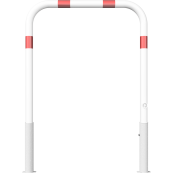 Access barriers | removable and revolving | with triangular locking mechanism | without quarter-bent bar | hot-dip galvanized and white coatedwith red reflecting stripes | total width: 1000 mm